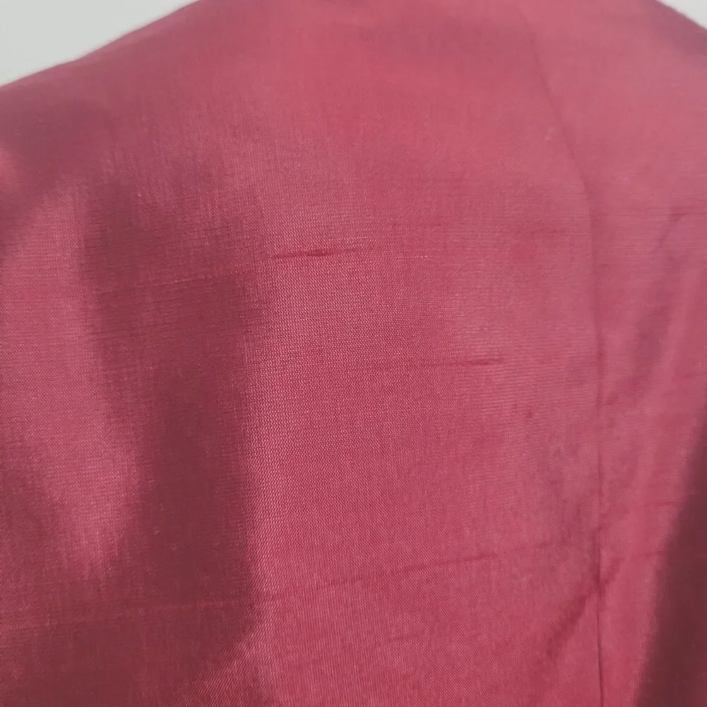Silkland Petite size 8P button front blouse silk collar lightweight shoulder pad